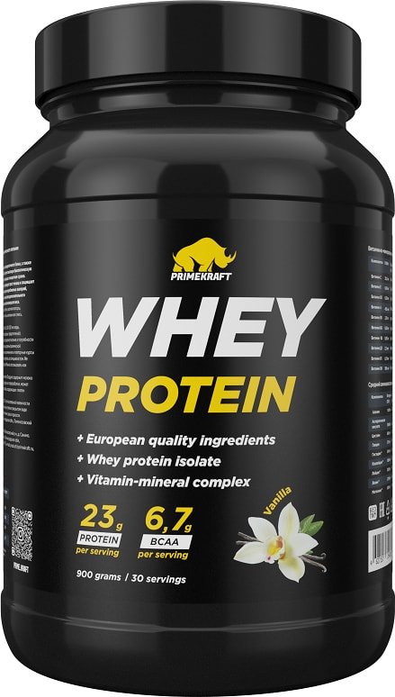 

Протеин сывороточный (концентрат) Prime Kraft Whey Vanila (900г, ваниль)