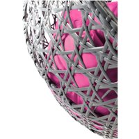 Подвесное кресло M-Group Для двоих Люкс 11510308 (серый ротанг/розовая подушка)