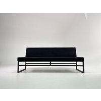 Диван N3 ЛофтСофтМини 130х50х82 см (черный)