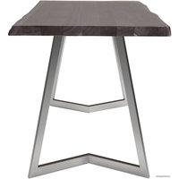 Кухонный стол Buro7 Уиллис 110 (с обзолом, дуб мореный/серебро)