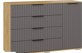 Комод Трия Хилтон 402.012.000 (дуб крафт золотой/графит матовый)