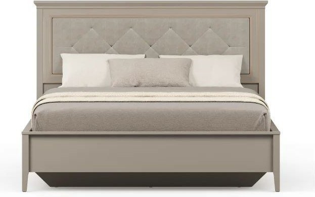 Кровать Black Red White Classic LOZ180х200 с мягким элементом М (глиняный серый/глиняный серый)