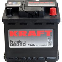 Автомобильный аккумулятор KRAFT Premium R+ (55 А·ч)