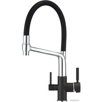 Смеситель Granula для кухни с краном под питьевую воду и шлангом, GR-0083, черный