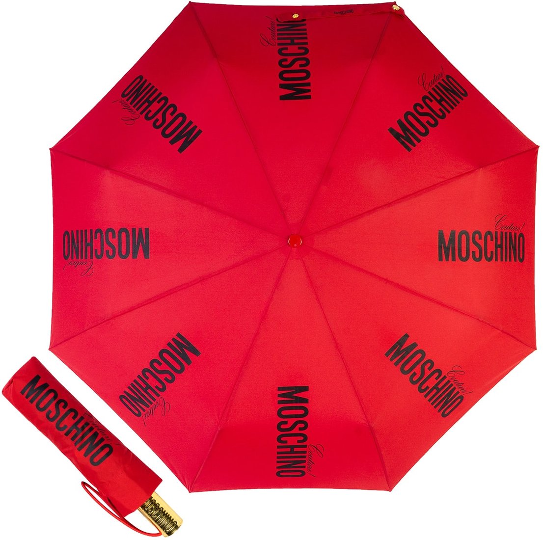 

Складной зонт Moschino 8730-OCA Couture Gold Red