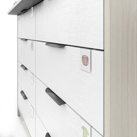 Детский комод Атон Мебель Zeus 1008 ЛДСП с шариковыми направляющими (шимо светлый/белый)