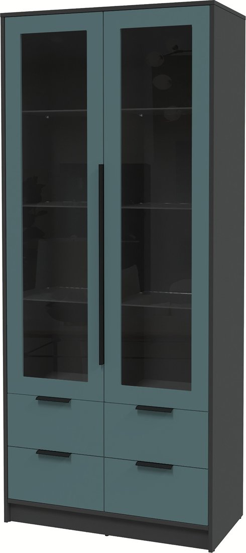 

Шкаф-витрина Интерлиния Концепт КТ-ШВ2 Глосс (антрацит/верде)