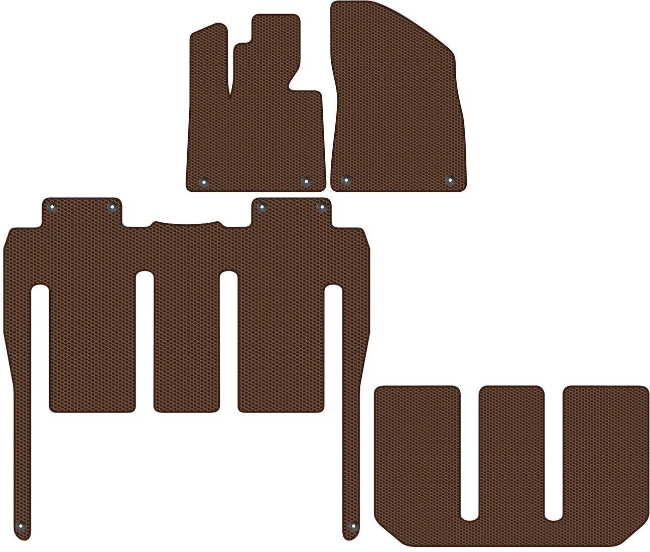 

Комплект ковриков для авто Alicosta Zeekr 009 I (минивэн / минивэн) 2022 - Н.В. (коричневый, сота)