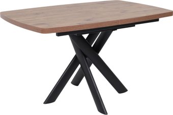 Кухонный стол Мамадома Leonel-130 раздвижной 130-165х85 (дуб веллингтон/черный)