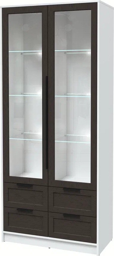 

Шкаф-витрина Интерлиния Концепт Тренд КТ-ШВ2 с подсветкой (белый платинум/дуб английский)