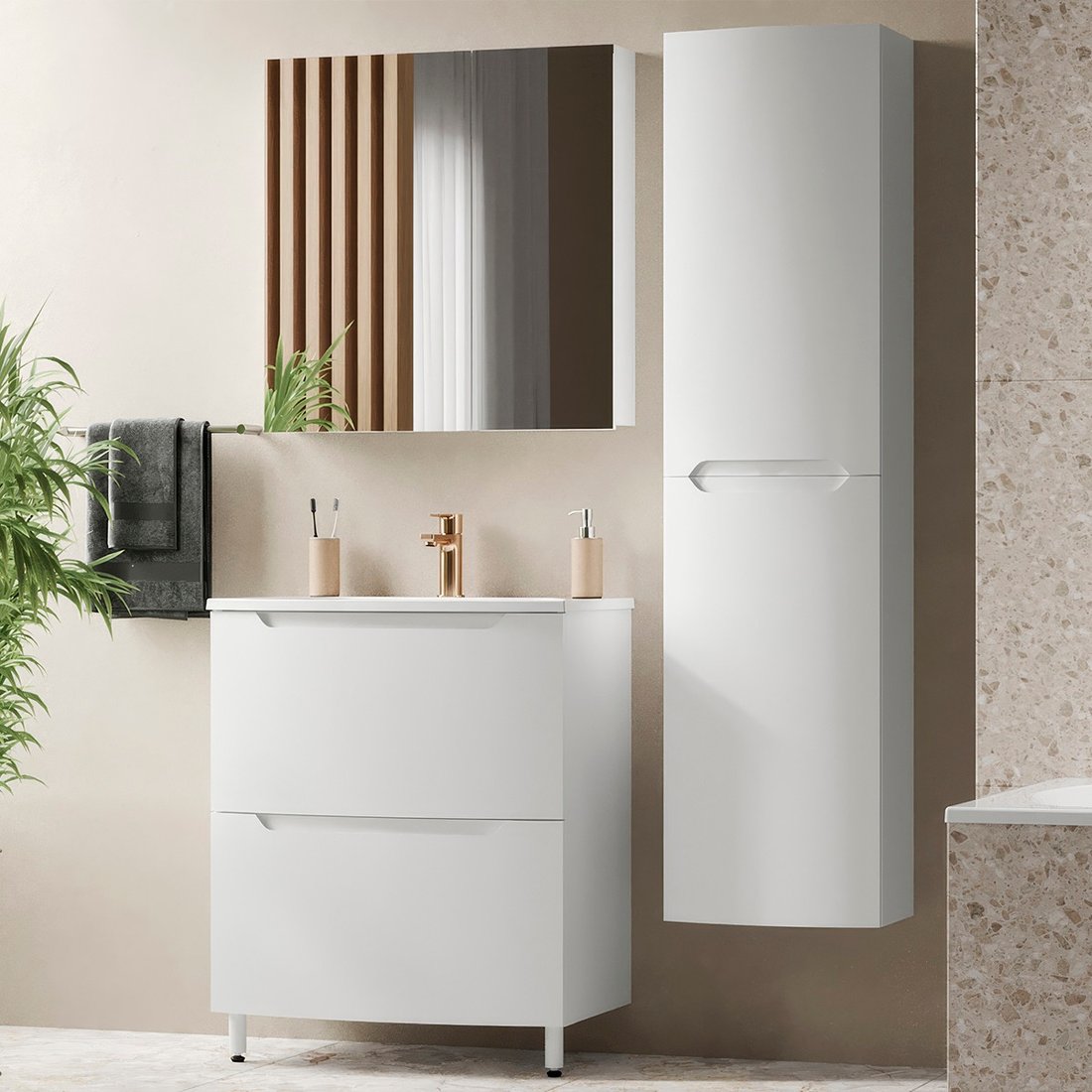 

Belux Тумба под умывальник Ганновер Н 70-02 (1, белый глянец)