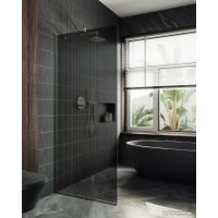 Душевая стенка MaybahGlass 195x79 MGD-698-5у (графитовое стекло/хром матовый)