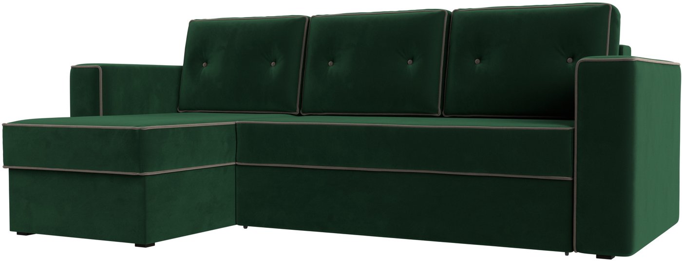 

Угловой диван Лига диванов Принстон левый (велюр, зеленый/коричневый)