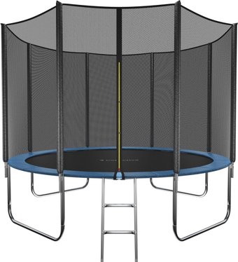 Батут GetActive Jump 10ft - 312 см складной, лестница, сетка (синий)