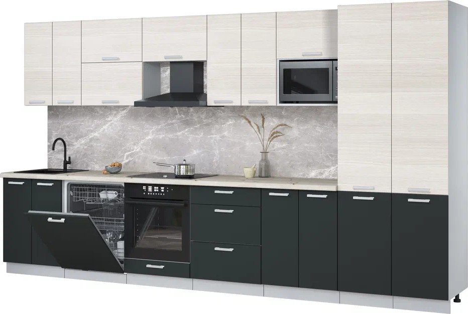 

Готовая кухня Интерлиния Мила Лайт 3.8-ПМ2 (вудлайн кремовый/антрацит/бискайская сосна)