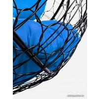 Подвесной диван M-Group Лежебока 11180410 (с черным ротангом/синяя подушка)