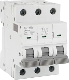 

Выключатель автоматический GEYA GYM9H-3P-63C 3P 63A C 10kA 3M GYM9H3P63C