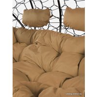 Подвесной диван M-Group Лежебока 11180401 (с черным ротангом/бежевая подушка)