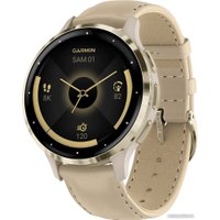 Умные часы Garmin Venu 3S (френч-грей, с кожаным ремешком)