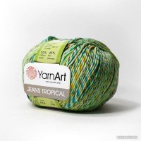 Пряжа для вязания Yarnart Jeans Tropical 616 50 г 160 м (зеленый; желтый)