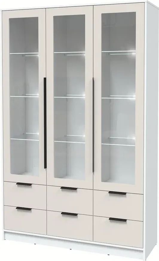 

Шкаф-витрина Интерлиния Концепт КТ-ШВ3 с подсветкой Глосс (белый платинум/кашемир)