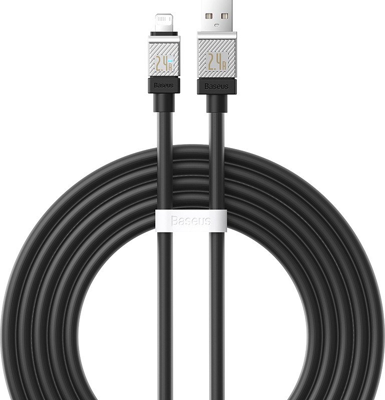 

Кабель Baseus CoolPlay Series Fast Charging Data Cable 2.4A USB Type-A - Lightning (2 м, черный)