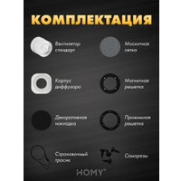 Вентиляционная решетка HOMY AIR круглый A125BS d200 (черная)