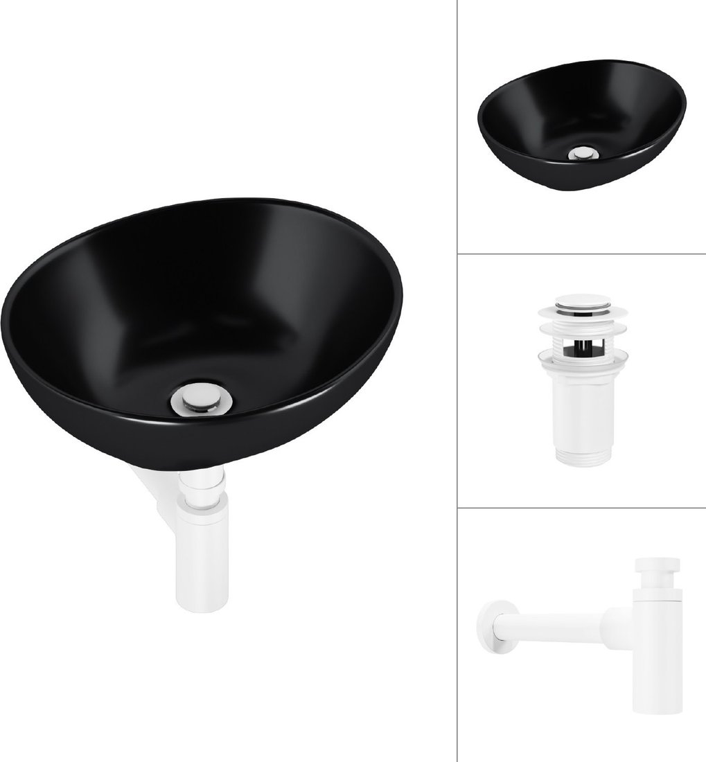 Умывальник Lauter 21652-A + клапан 21190W + сифон 21635W (белый матовый)