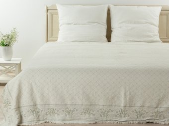 Плед Беларускі лён 200x230 23С63-ШР/у./л.с.уп. (137 Подснежники-1/1/сорт1)