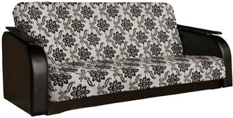 Асмана Премьер (декор прямой/рогожка вензель коричневый/кожзам коричневый)