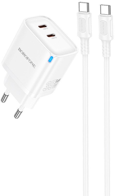 Сетевое зарядное Borofone BA85A USB Type-C (белый)