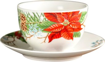 Чашка с блюдцем Magistro Новый Год. Пуансеттия 6974518