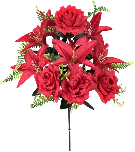 Искусственный букет KlrBy Розы и лилии с добавками СН22к