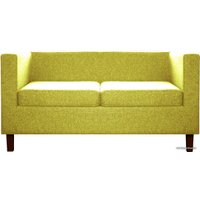 Софа Brioli Билли Д двухместный (рогожка, J9 желтый/темные ножки)