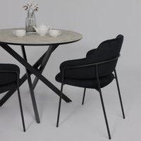 Кухонный стол Аврора Мехико 3Д D950 (мрамор светлый/черный матовый)