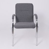 Офисный стул AksHome Samba AKS-1 (Leto 68 темно-серая ткань, мягкие подлокотники)