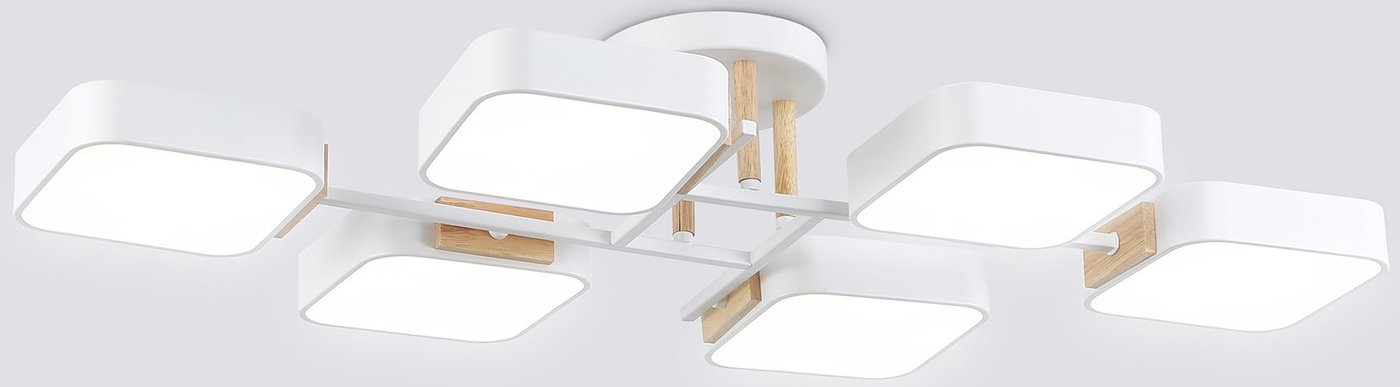 

Подвесная люстра Ambrella FL4886/6 WH/WD (белый/дерево)