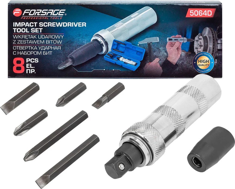 

Набор отвертка с битами FORSAGE F-5064D (8 предметов)