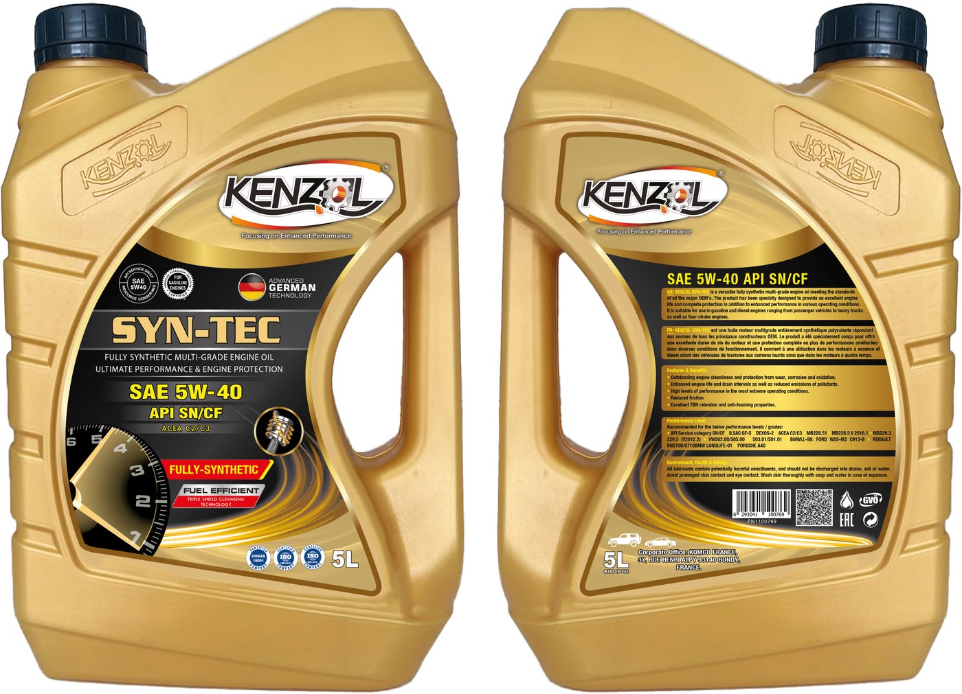 

Моторное масло Kenzol Syn-Tec SAE 5W-40 API SN/CF Dexos 2 5л