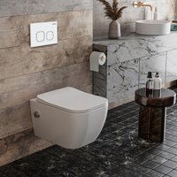 Унитаз подвесной Roxen Cube Bidet в комплекте с инсталляцией StounFix Dual Fresh 6 в 1 542448 (кнопка: белый глянец)