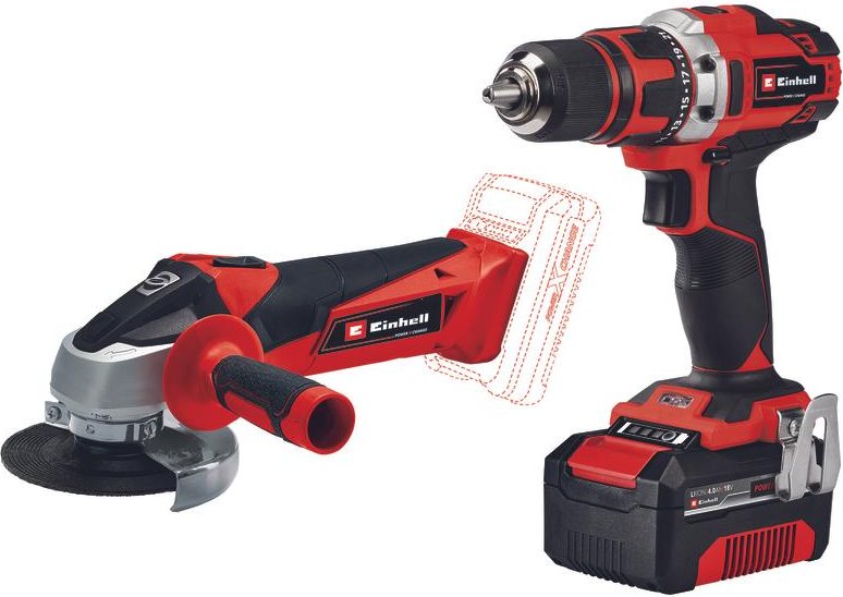 

Einhell TE-TK 18/2 Li Kit CD+AG 4257240 (шуруповерт, УШМ, 1 АКБ, сумка, набор оснастки)