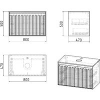  Grossman Тумба под умывальник Кристалл-80 108043