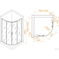 Душевой уголок RGW PA-52B 03085200-14 100x100 (черный/прозрачное стекло)