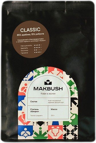 

Кофе MakBush Classic зерновой 250 г