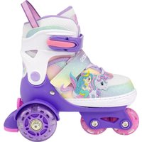 Роликовые коньки Cosmoride Fei + набор защиты (р-р 31-34, белый/фиолетовый)