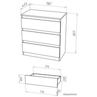 Комод НК-Мебель Stern Т-3 3-я 72674927 16мм (дуб вотан)