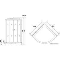 Душевая кабина Niagara NG-4312-14R 120x80 (матовое стекло)