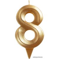Свеча для торта Мультидом Грань Цифра 8 МС5-18 (золото)