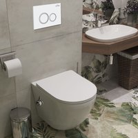 Унитаз подвесной Roxen Antares Bidet в комплекте с инсталляцией StounFix Dual Fresh 6 в 1 902672 (кнопка: белый глянец)