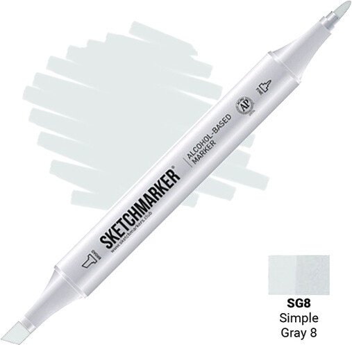 

Маркер художественный Sketchmarker Двусторонний SG8 SM-SG8 (серый простой №8)